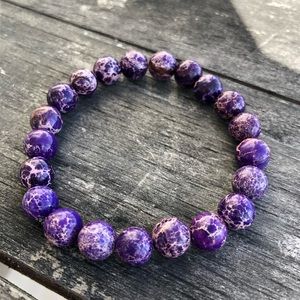 New Purple Jasper Bead Stretch Bracelet 💜